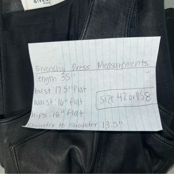 Givenchy Leather Dress- 100% Lamb Leather Black Sleeveless Dress Size 42 / US 8 - Picture 13 of 13